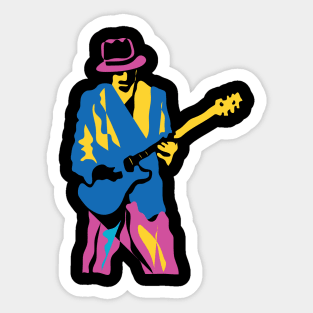 Funny Colorful Rock Guitarist Sticker